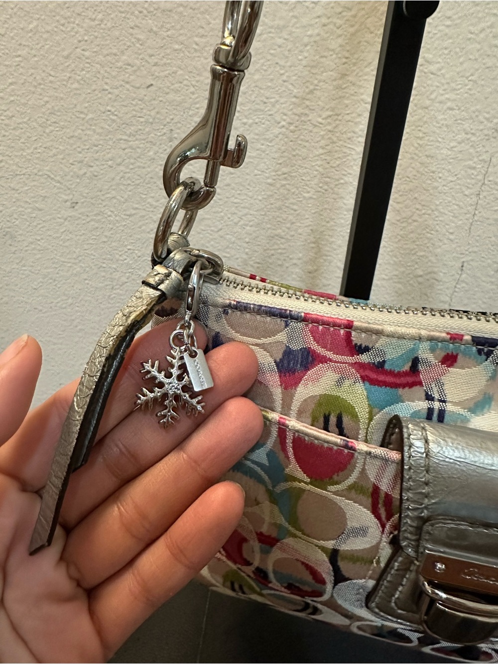 Coach Multicolor Signature Canvas Crossbody with Silver Trim - Picture 12 of 17